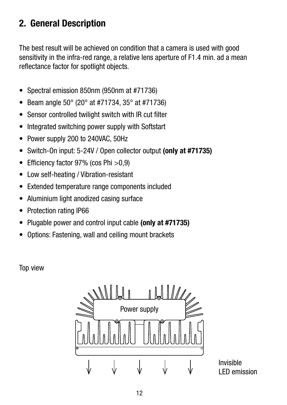 General description | Eneo IR LED150-A-50 User Manual | Page 12 / 36