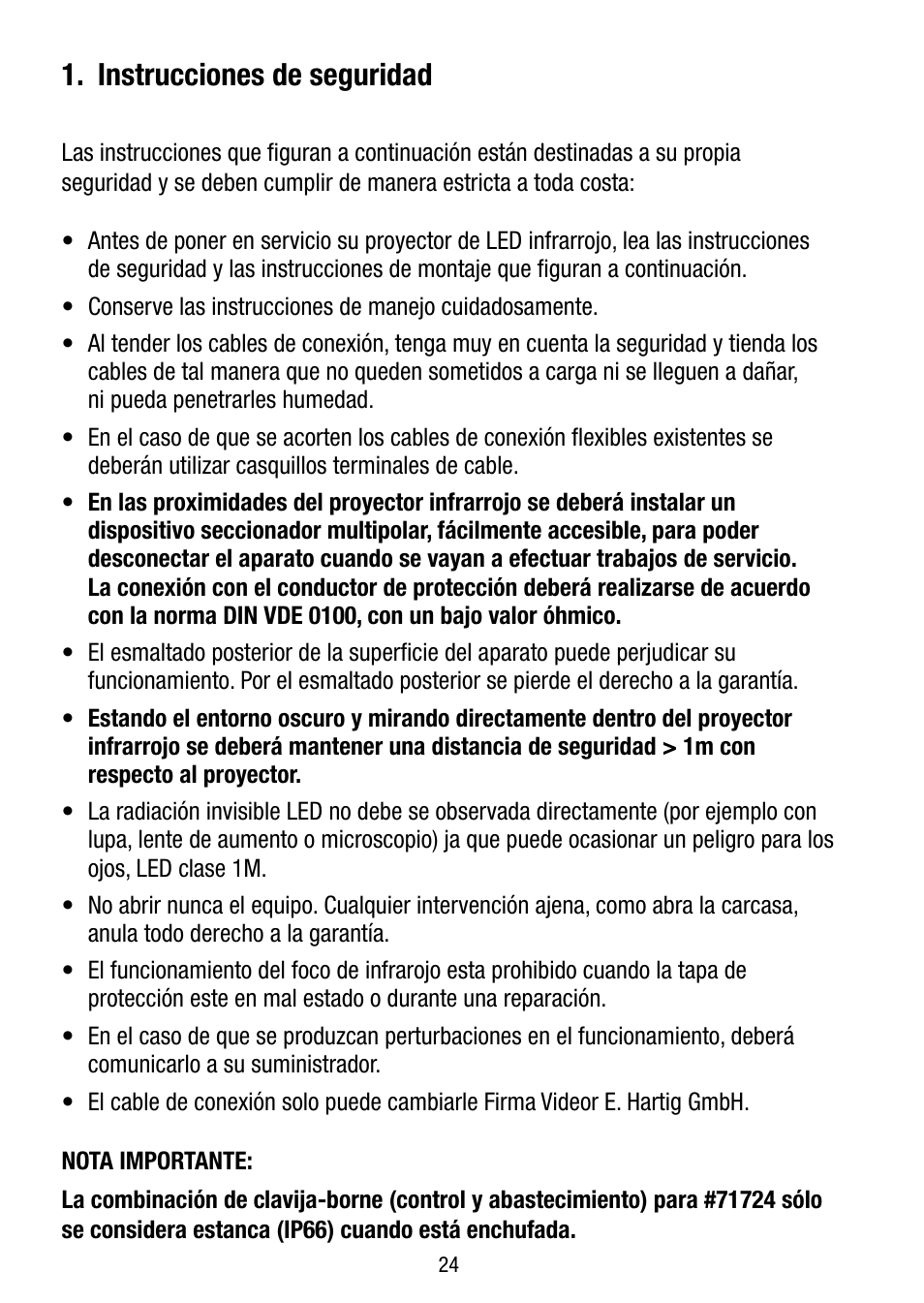 Instrucciones de seguridad | Eneo LED-WBSET User Manual | Page 24 / 36