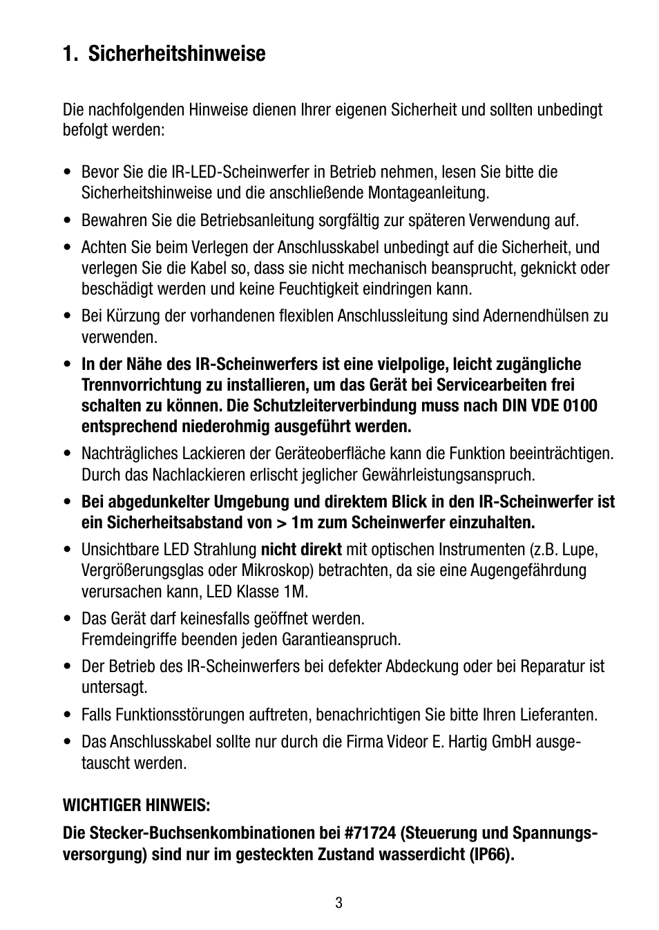 Sicherheitshinweise | Eneo LED-WBSET User Manual | Page 3 / 36