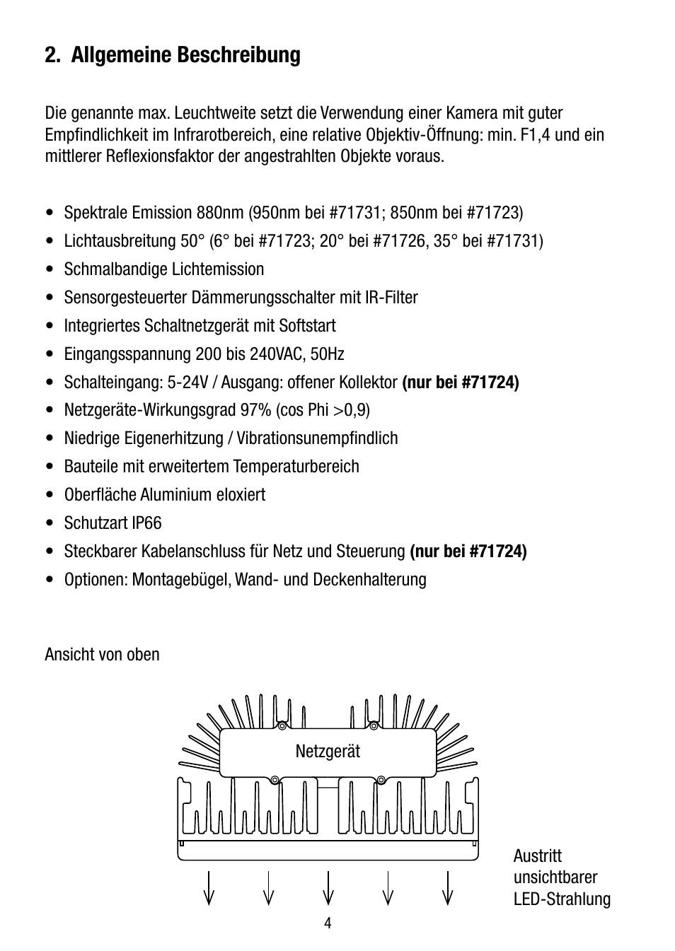 Allgemeine beschreibung | Eneo LED-WBSET User Manual | Page 4 / 36