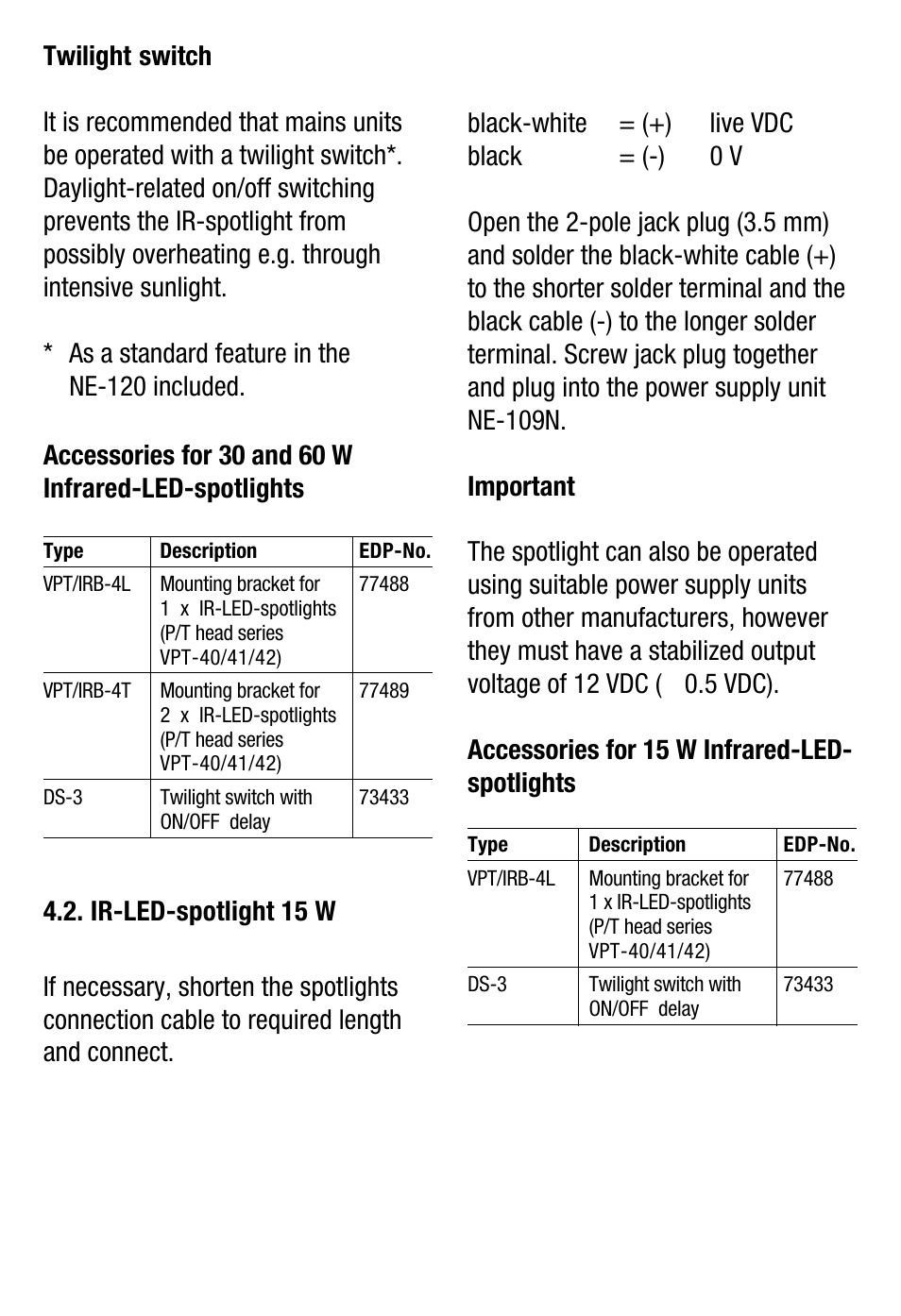 Eneo WFL-II/LED15-12 User Manual | Page 11 / 24