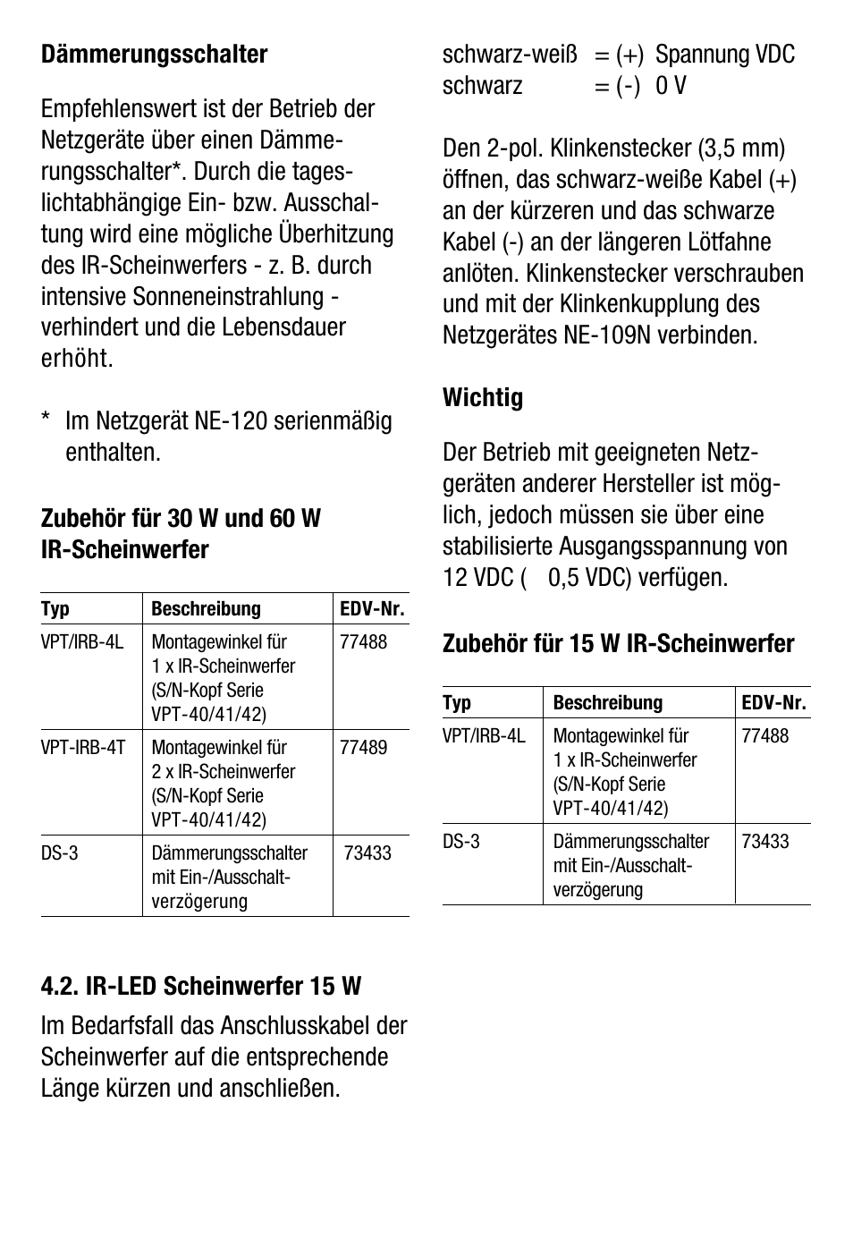 Eneo WFL-II/LED15-12 User Manual | Page 5 / 24