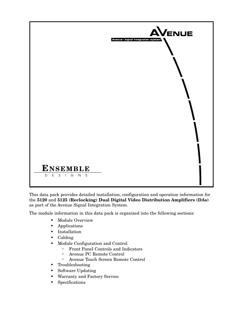 Ensemble Designs 5120 Dual Digital Video Distribution Amplifiers User Manual | 12 pages