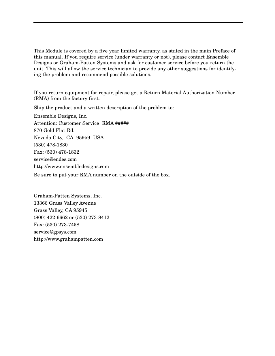 Ensemble Designs 5120 Dual Digital Video Distribution Amplifiers User Manual | Page 11 / 12