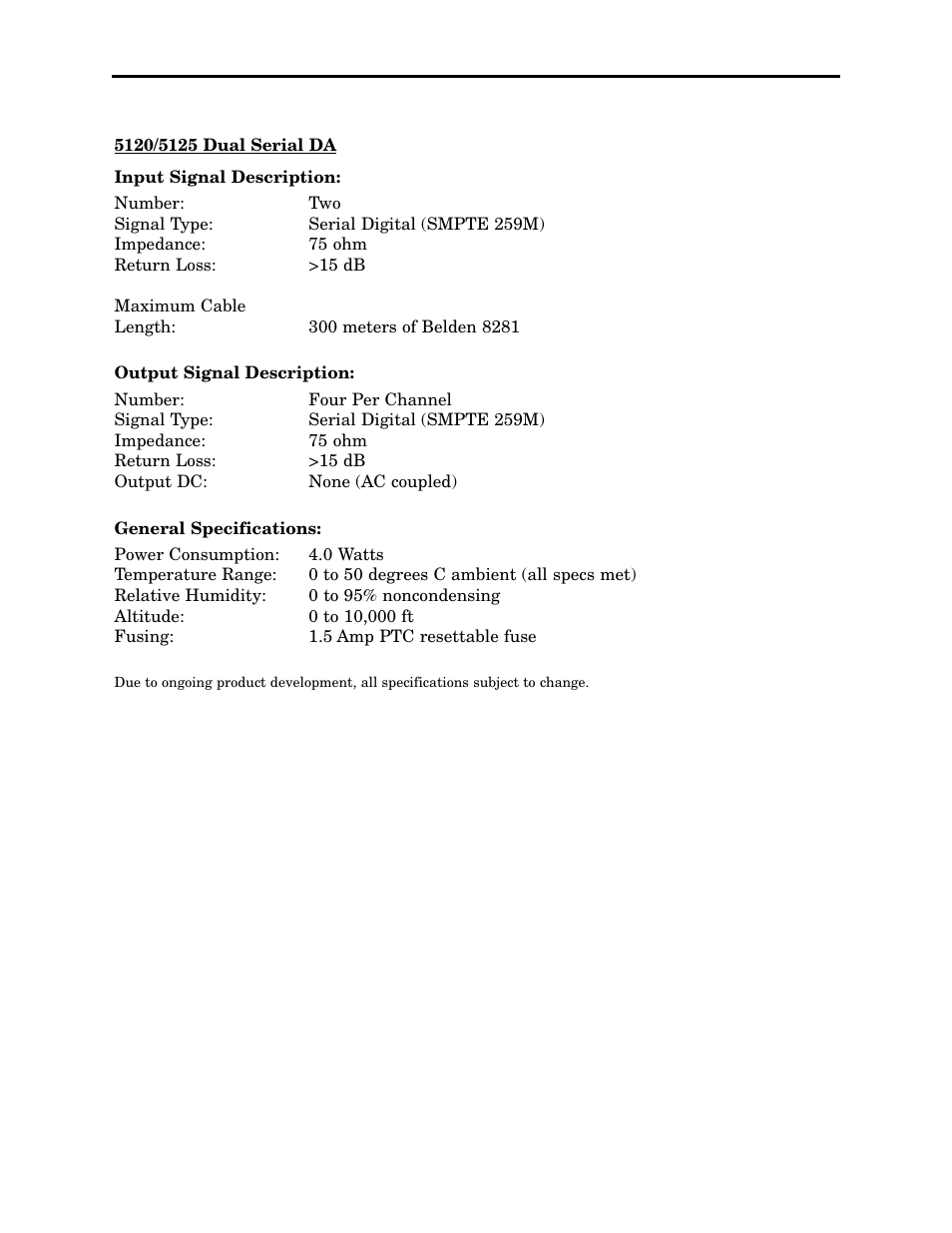 Ensemble Designs 5120 Dual Digital Video Distribution Amplifiers User Manual | Page 12 / 12