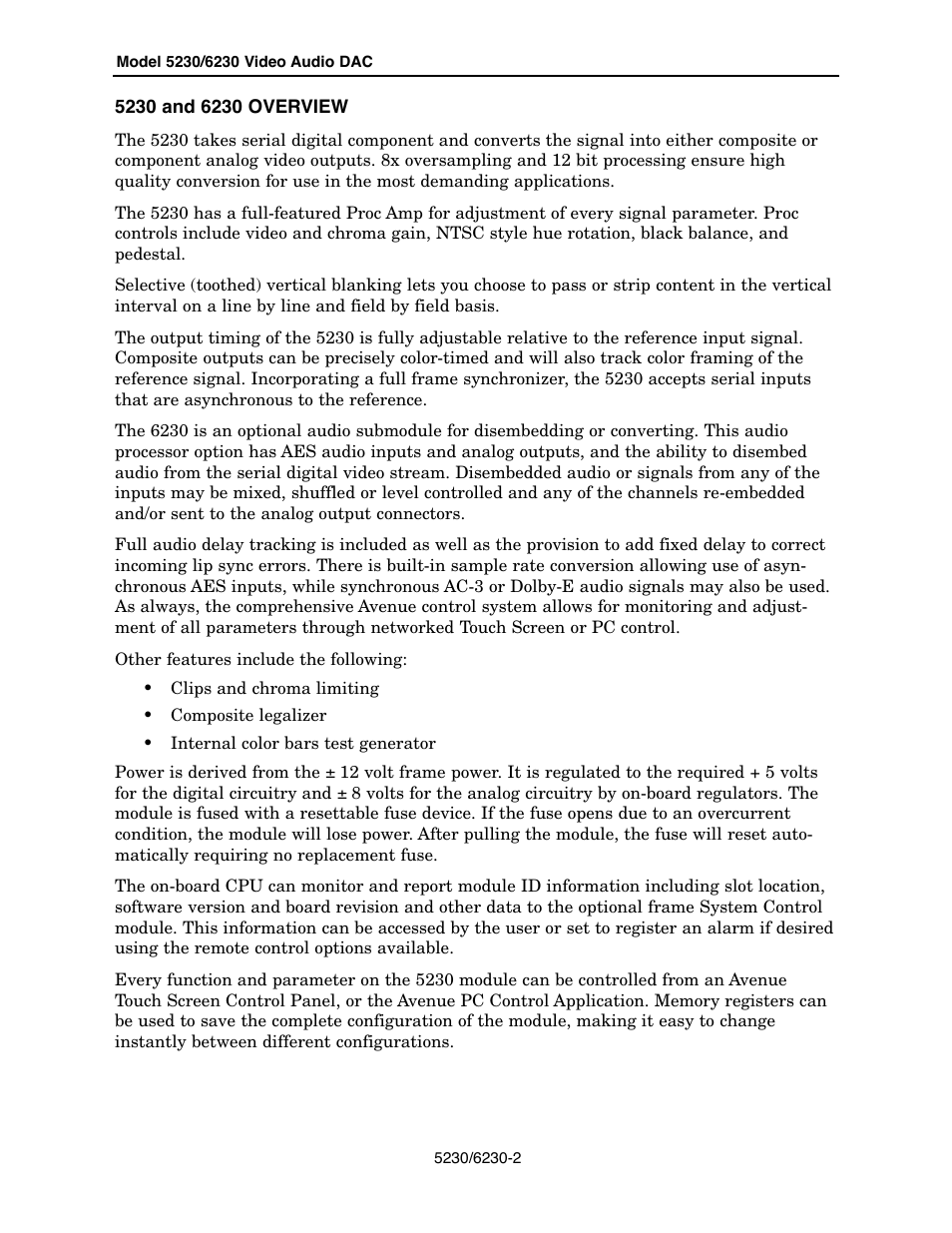 Ensemble Designs 5230 Digital to Analog Video Converter and Disembedder User Manual | Page 2 / 42