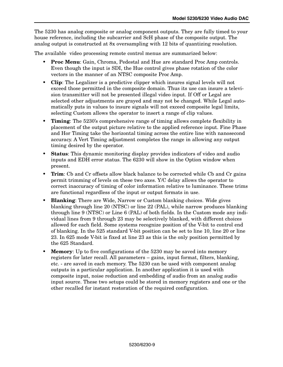 Ensemble Designs 5230 Digital to Analog Video Converter and Disembedder User Manual | Page 9 / 42