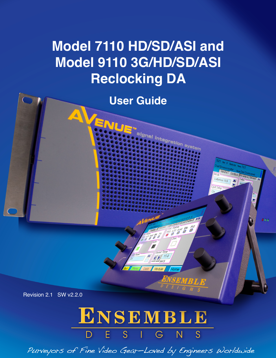 Ensemble Designs 7110 HD/SD/ASI Reclocking Distribution Amplifier User Manual | 27 pages