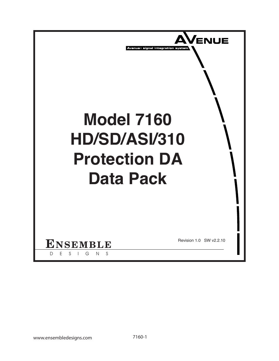 Ensemble Designs 7160 Serial Digital Protection DA User Manual | 43 pages