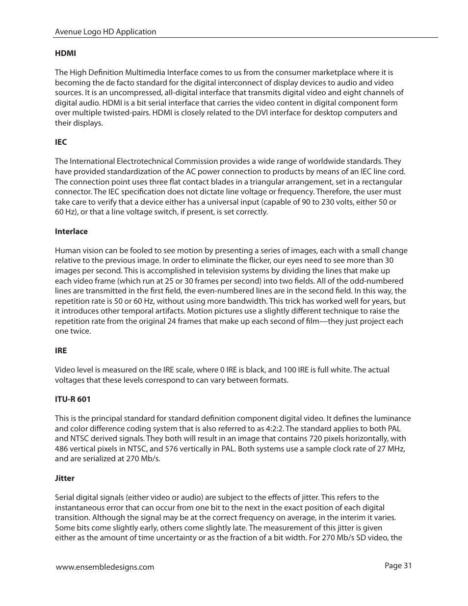 Ensemble Designs 7420 HD/SD Logo Inserter User Manual | Page 31 / 36