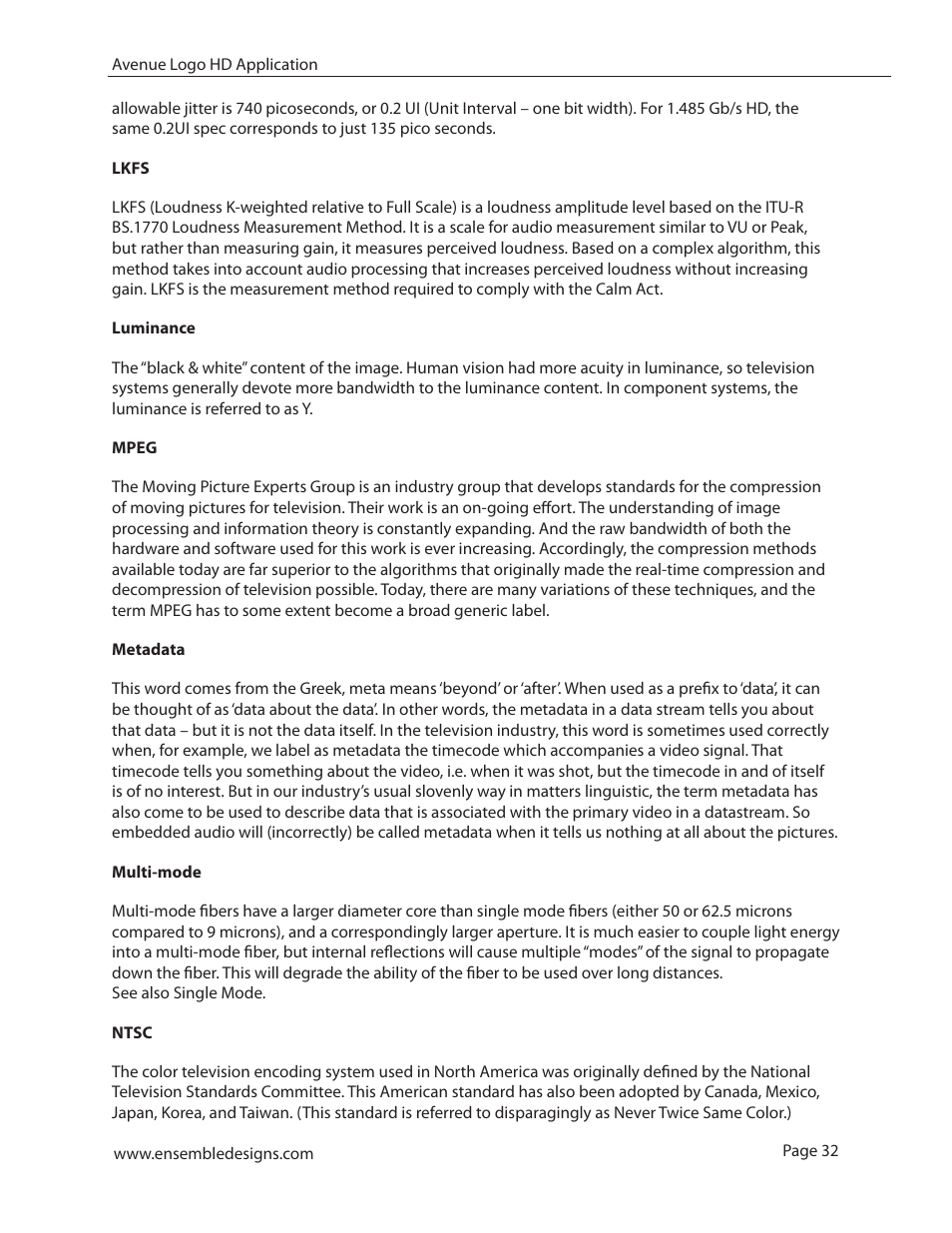 Ensemble Designs 7420 HD/SD Logo Inserter User Manual | Page 32 / 36