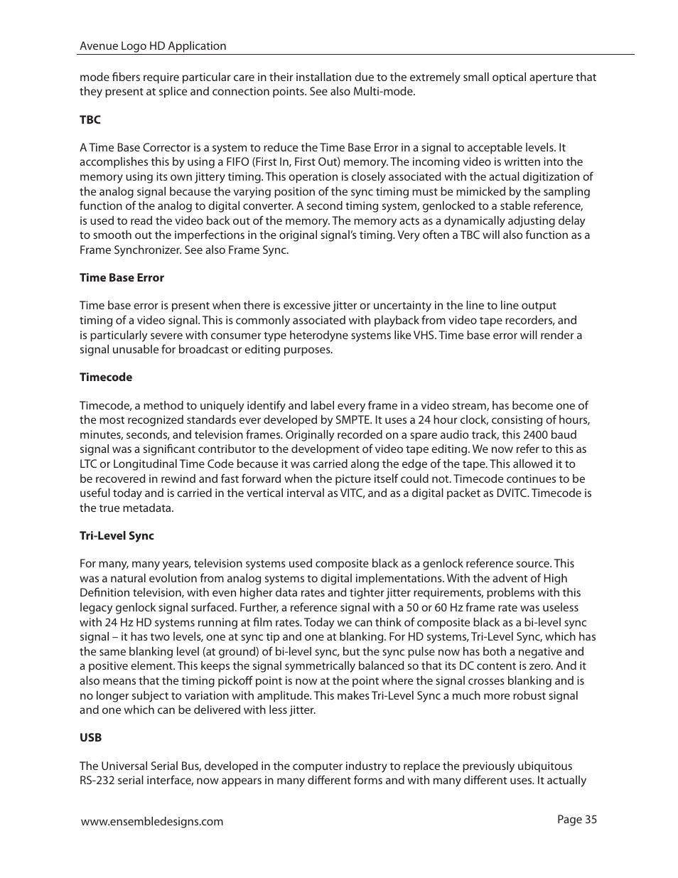 Ensemble Designs 7420 HD/SD Logo Inserter User Manual | Page 35 / 36