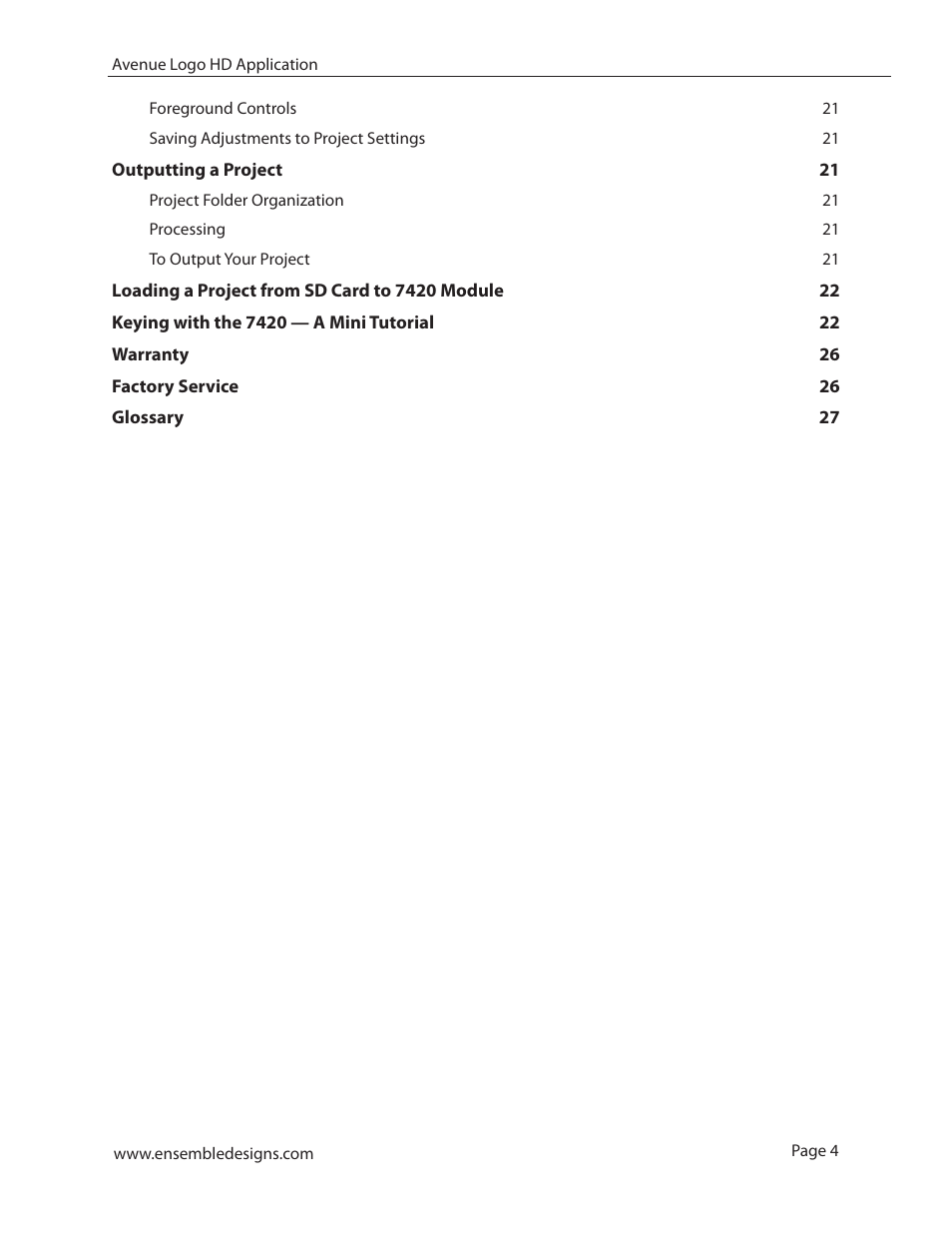 Ensemble Designs 7420 HD/SD Logo Inserter User Manual | Page 4 / 36