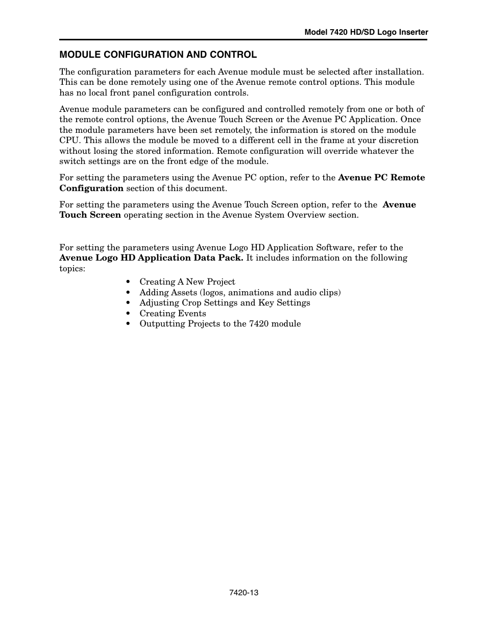 Ensemble Designs 7420 HD/SD Logo Inserter User Manual | Page 13 / 40