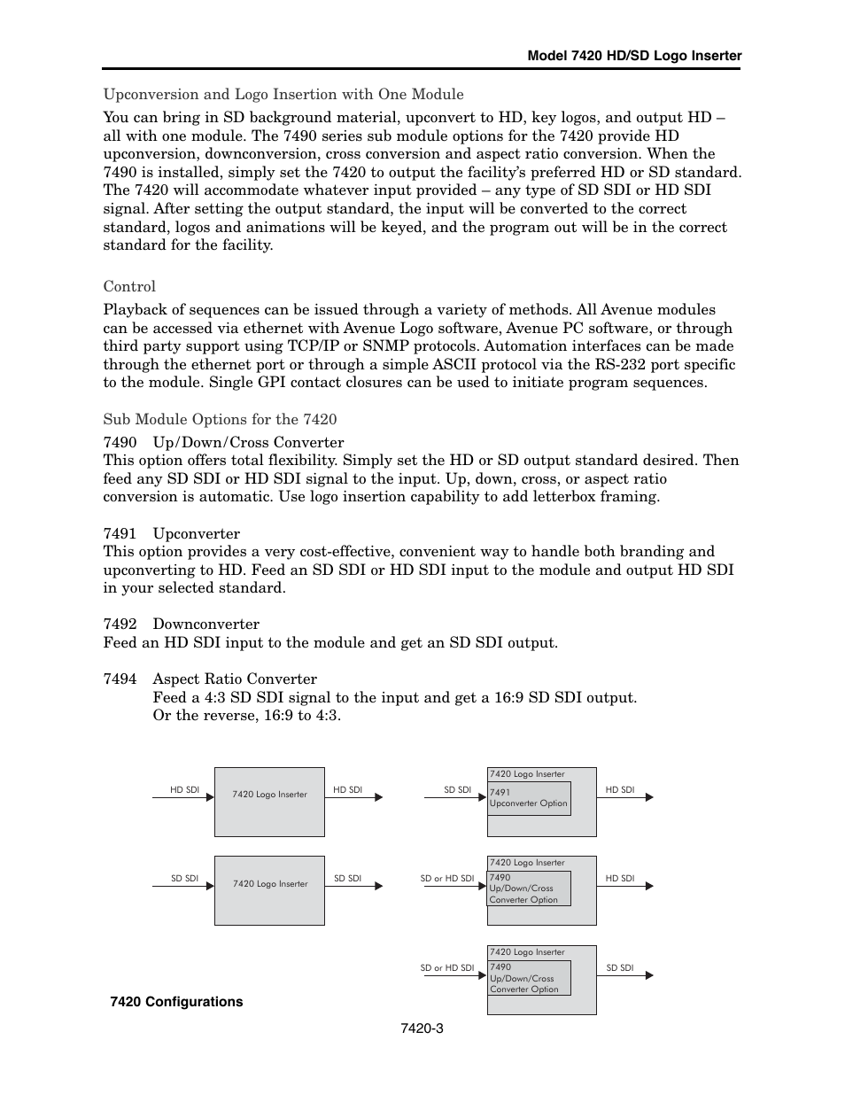 Ensemble Designs 7420 HD/SD Logo Inserter User Manual | Page 3 / 40