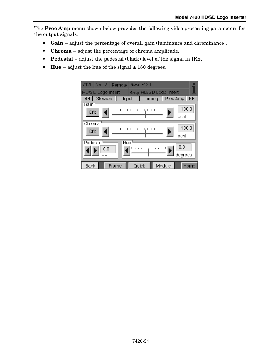 Ensemble Designs 7420 HD/SD Logo Inserter User Manual | Page 31 / 40