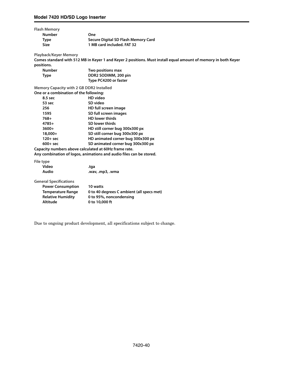 Ensemble Designs 7420 HD/SD Logo Inserter User Manual | Page 40 / 40