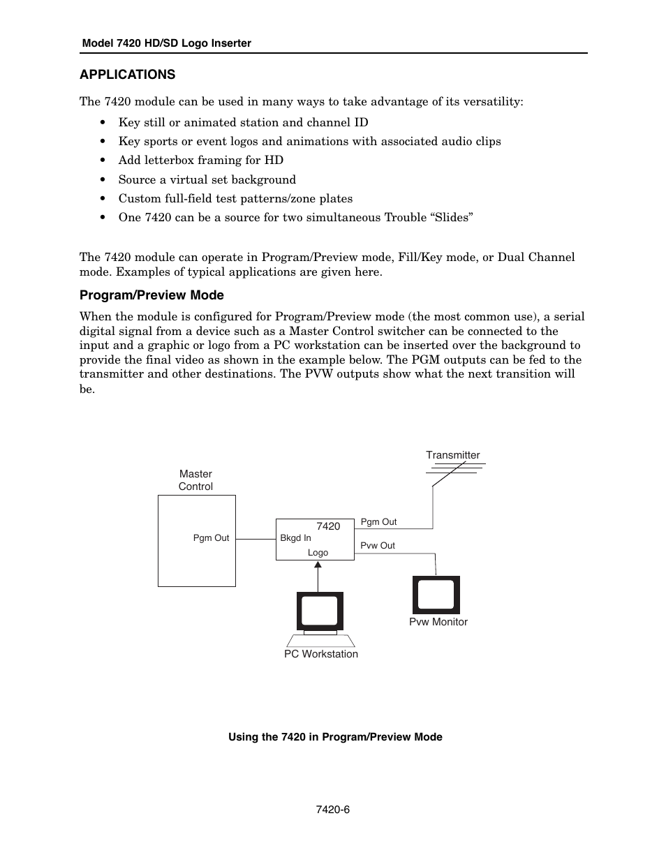 Ensemble Designs 7420 HD/SD Logo Inserter User Manual | Page 6 / 40
