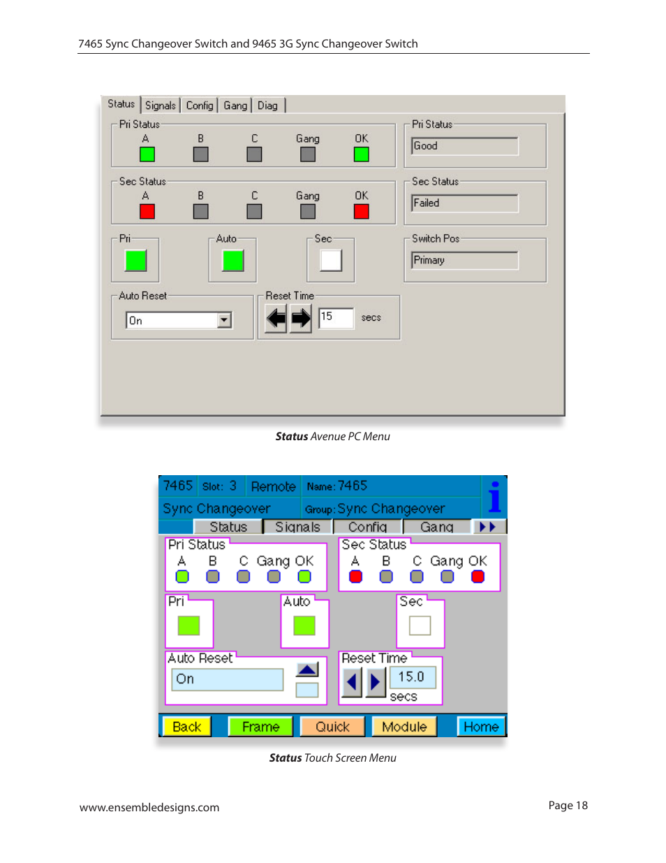 Ensemble Designs 7465 Sync Changeover Switch User Manual | Page 18 / 38