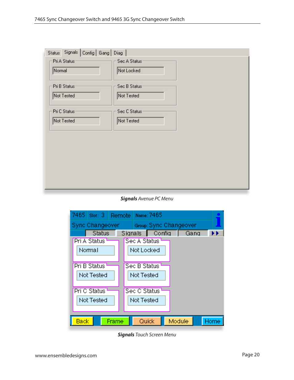 Ensemble Designs 7465 Sync Changeover Switch User Manual | Page 20 / 38