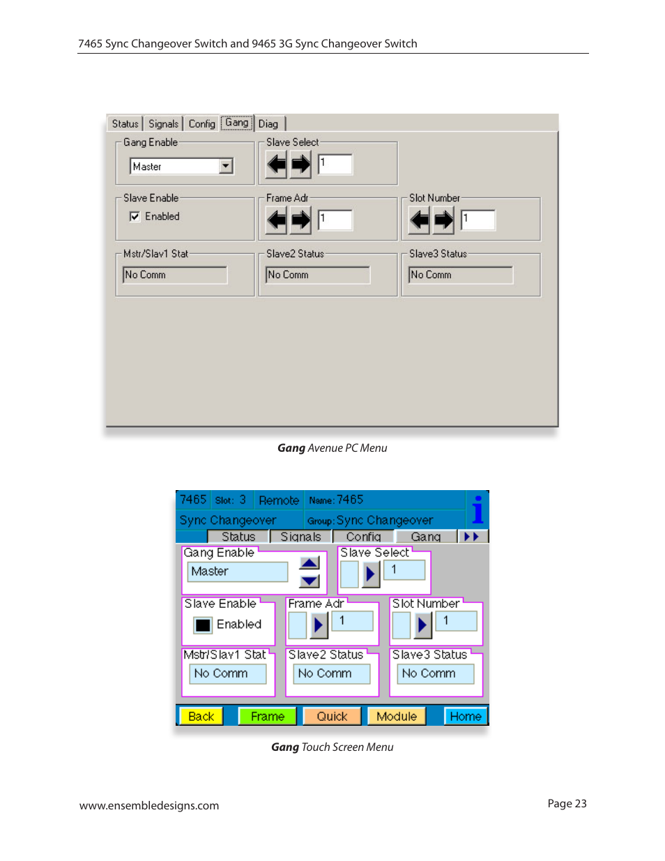 Ensemble Designs 7465 Sync Changeover Switch User Manual | Page 23 / 38