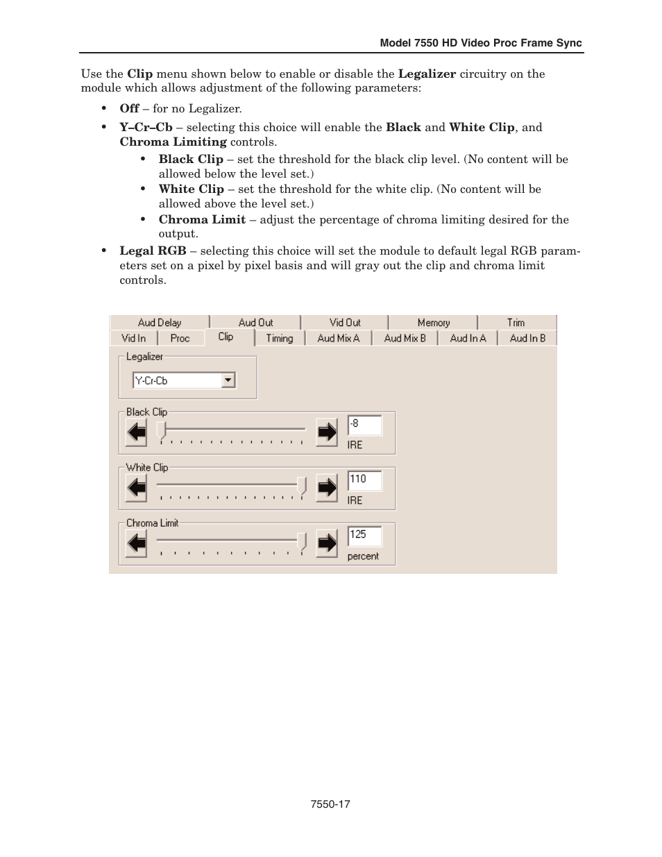 Ensemble Designs 7550 HD Legalizer User Manual | Page 17 / 42