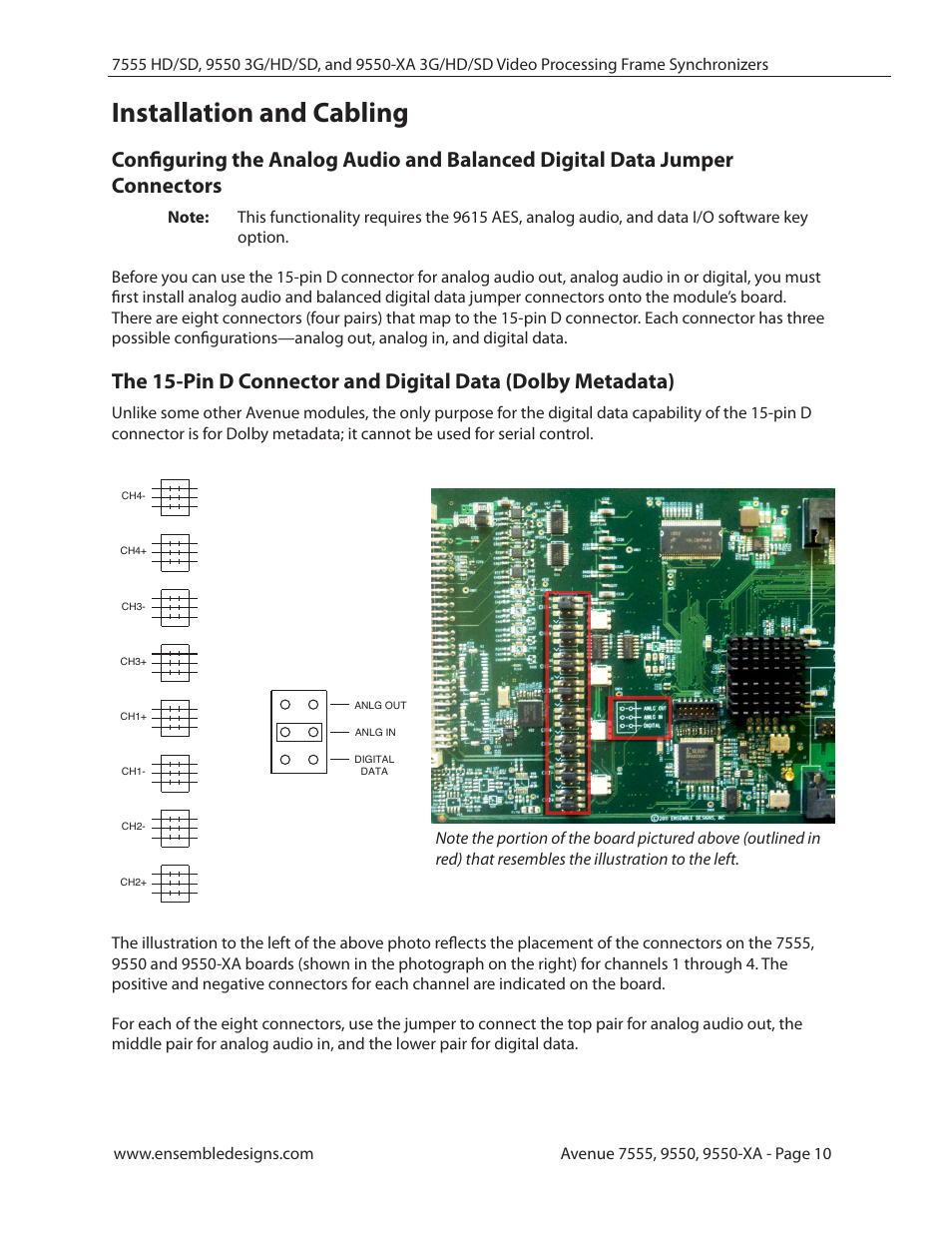 Installation and cabling | Ensemble Designs 7555 HD / SD Video Processing Frame Synchronizer User Manual | Page 10 / 70