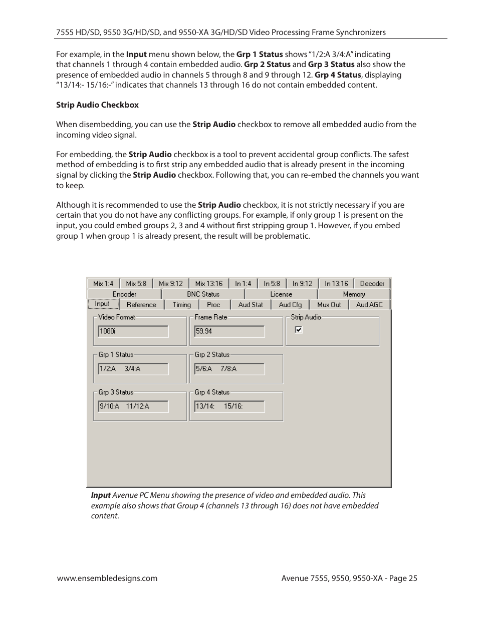 Ensemble Designs 7555 HD / SD Video Processing Frame Synchronizer User Manual | Page 25 / 70