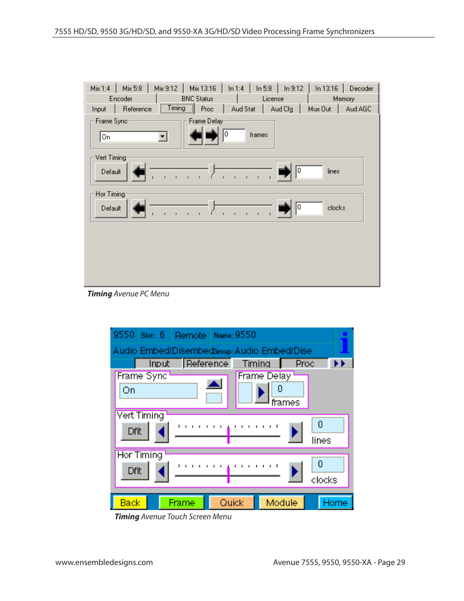 Ensemble Designs 7555 HD / SD Video Processing Frame Synchronizer User Manual | Page 29 / 70