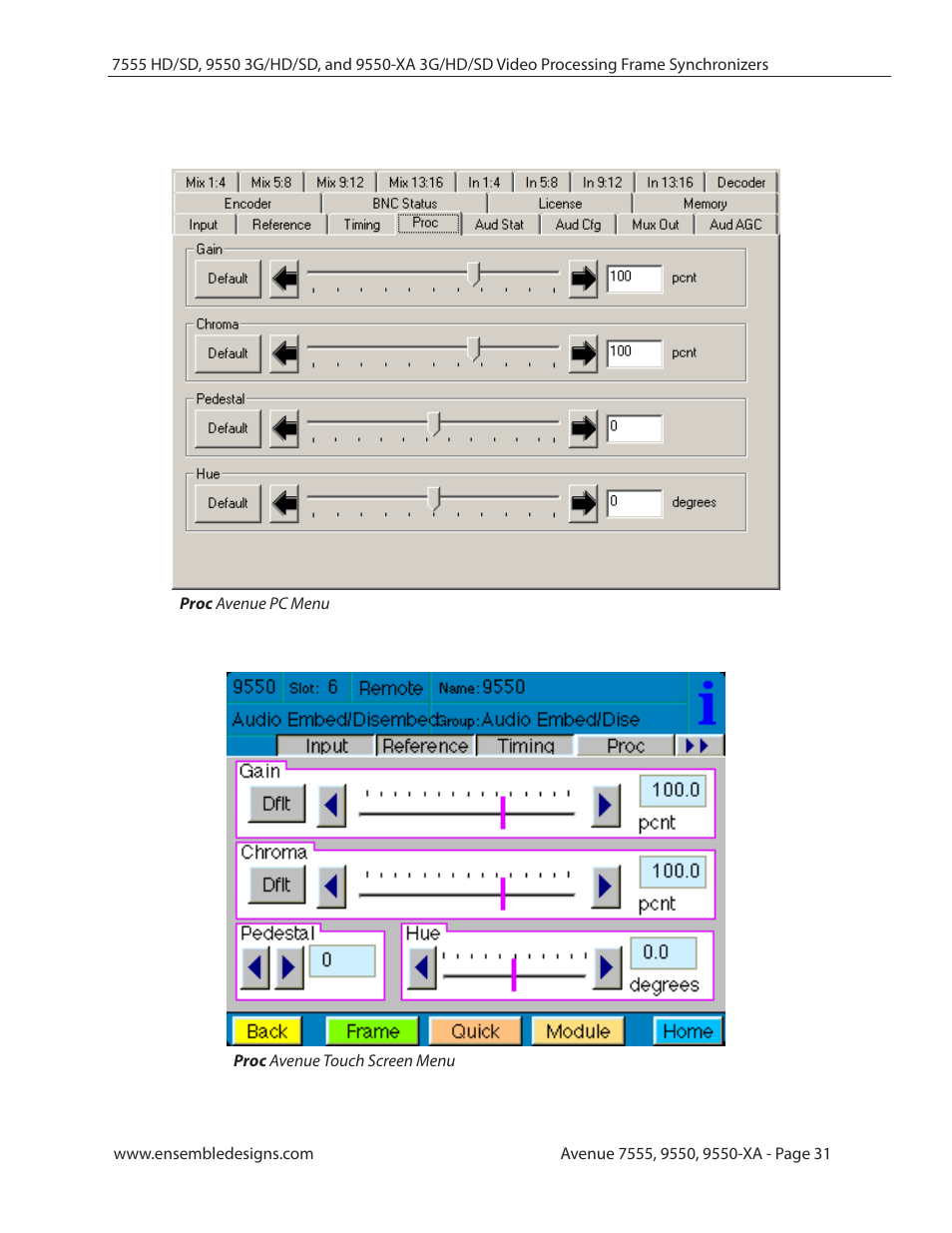 Ensemble Designs 7555 HD / SD Video Processing Frame Synchronizer User Manual | Page 31 / 70