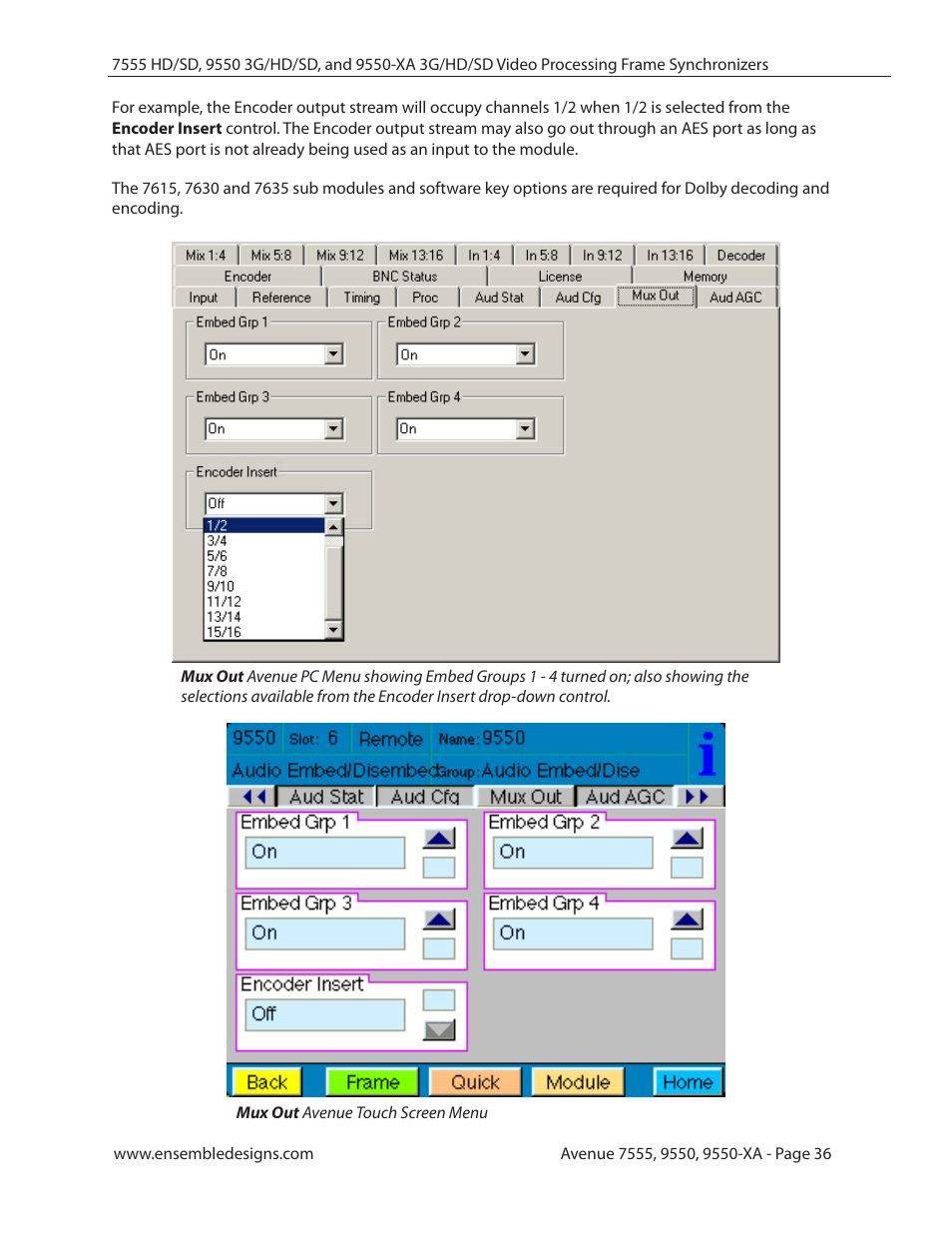 Ensemble Designs 7555 HD / SD Video Processing Frame Synchronizer User Manual | Page 36 / 70