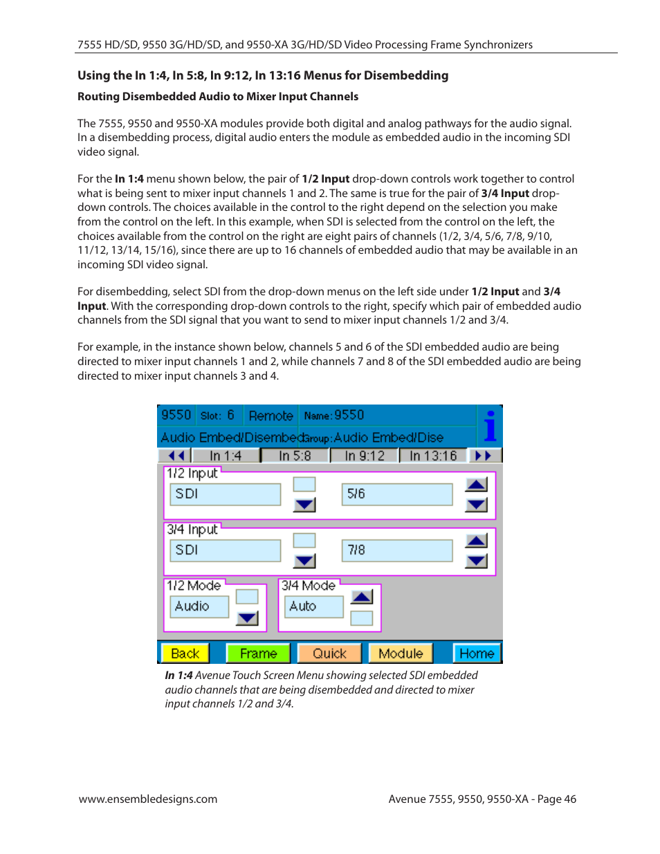 Ensemble Designs 7555 HD / SD Video Processing Frame Synchronizer User Manual | Page 46 / 70