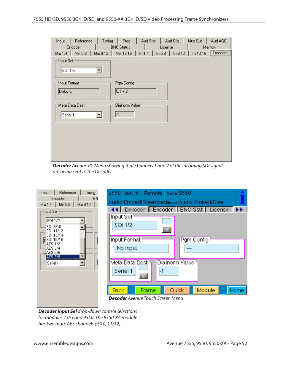 Ensemble Designs 7555 HD / SD Video Processing Frame Synchronizer User Manual | Page 52 / 70