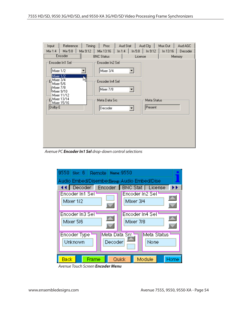 Ensemble Designs 7555 HD / SD Video Processing Frame Synchronizer User Manual | Page 54 / 70