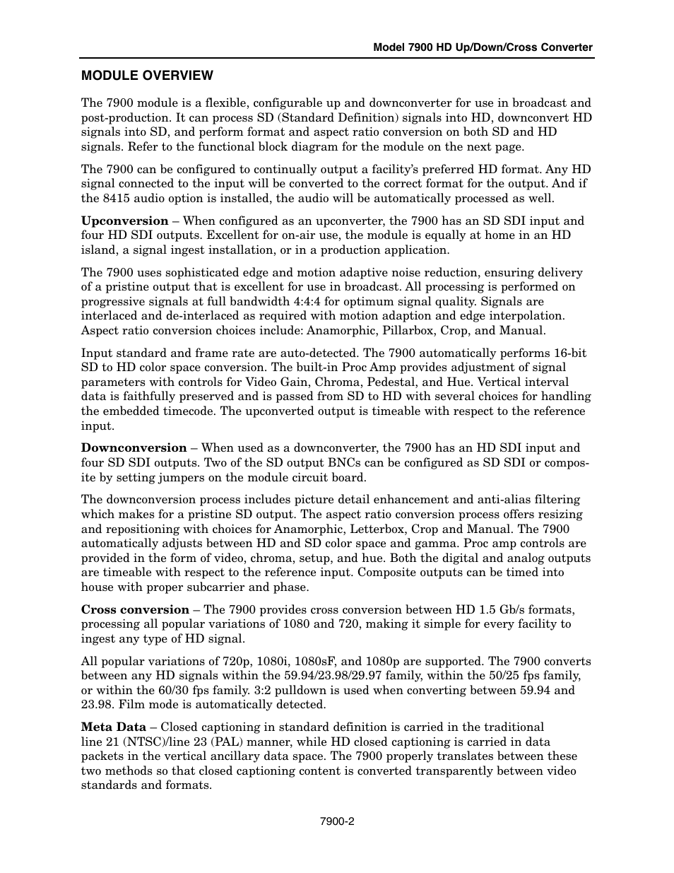 Ensemble Designs 7900 HD Up/Down/Cross Converter User Manual | Page 2 / 47