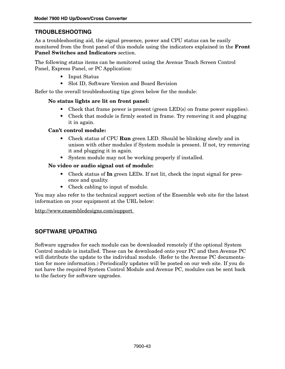Ensemble Designs 7900 HD Up/Down/Cross Converter User Manual | Page 43 / 47
