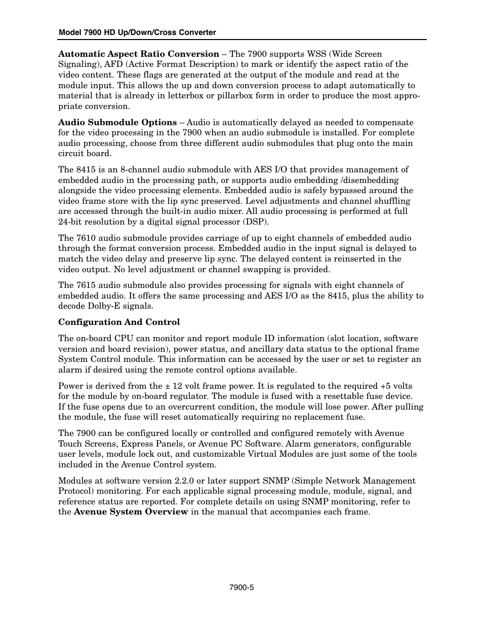Ensemble Designs 7900 HD Up/Down/Cross Converter User Manual | Page 5 / 47