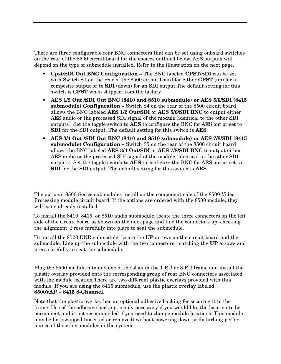 Ensemble Designs 8500 Composite / SD Legalizer and Video Processing Frame Sync User Manual | Page 10 / 76