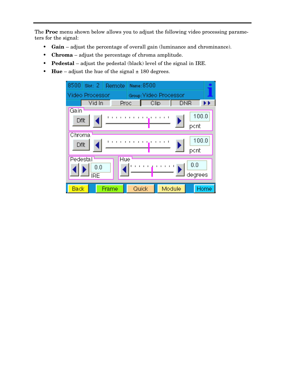 Ensemble Designs 8500 Composite / SD Legalizer and Video Processing Frame Sync User Manual | Page 48 / 76