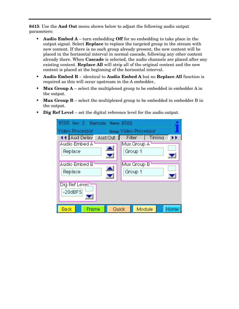 Ensemble Designs 8500 Composite / SD Legalizer and Video Processing Frame Sync User Manual | Page 61 / 76