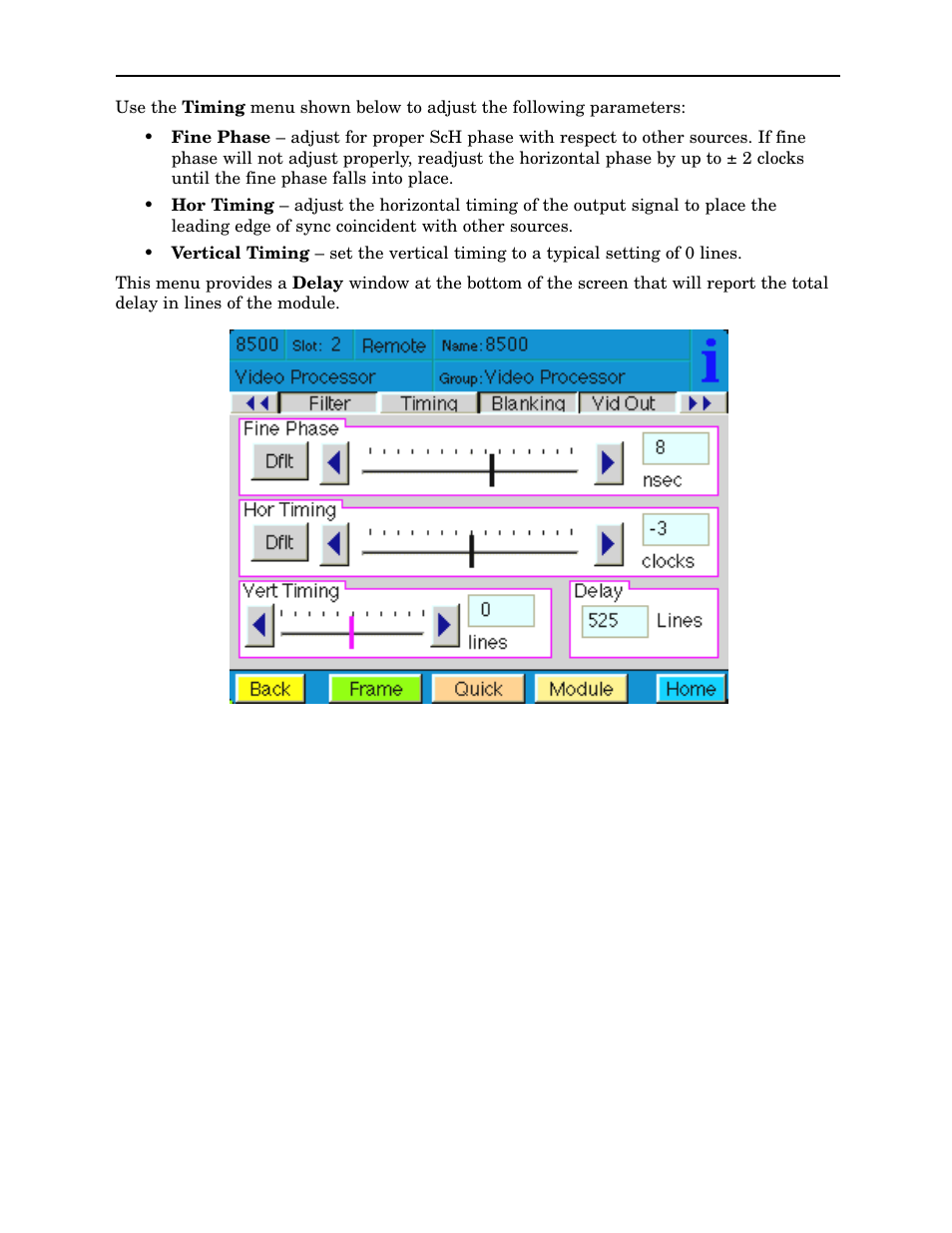 Ensemble Designs 8500 Composite / SD Legalizer and Video Processing Frame Sync User Manual | Page 63 / 76