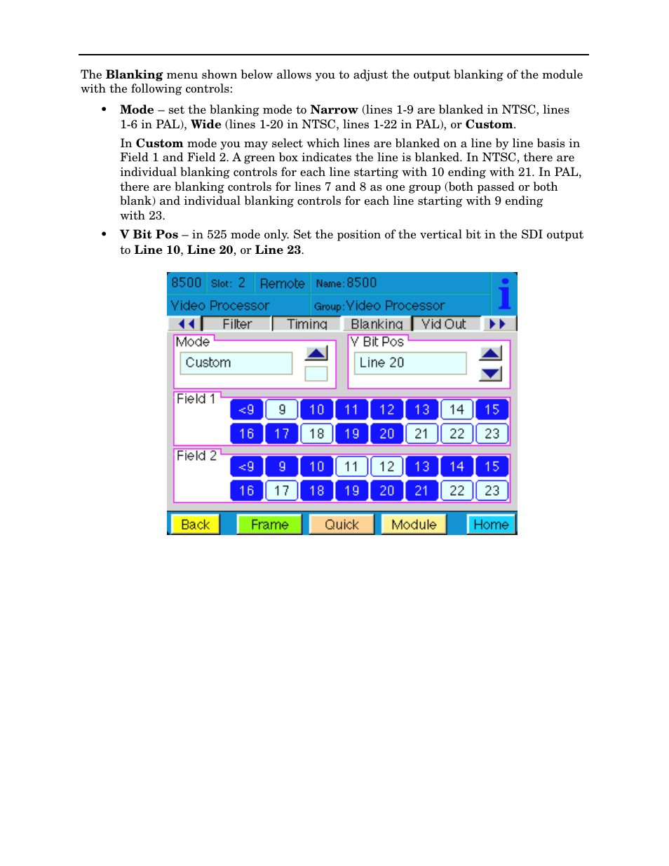 Ensemble Designs 8500 Composite / SD Legalizer and Video Processing Frame Sync User Manual | Page 64 / 76
