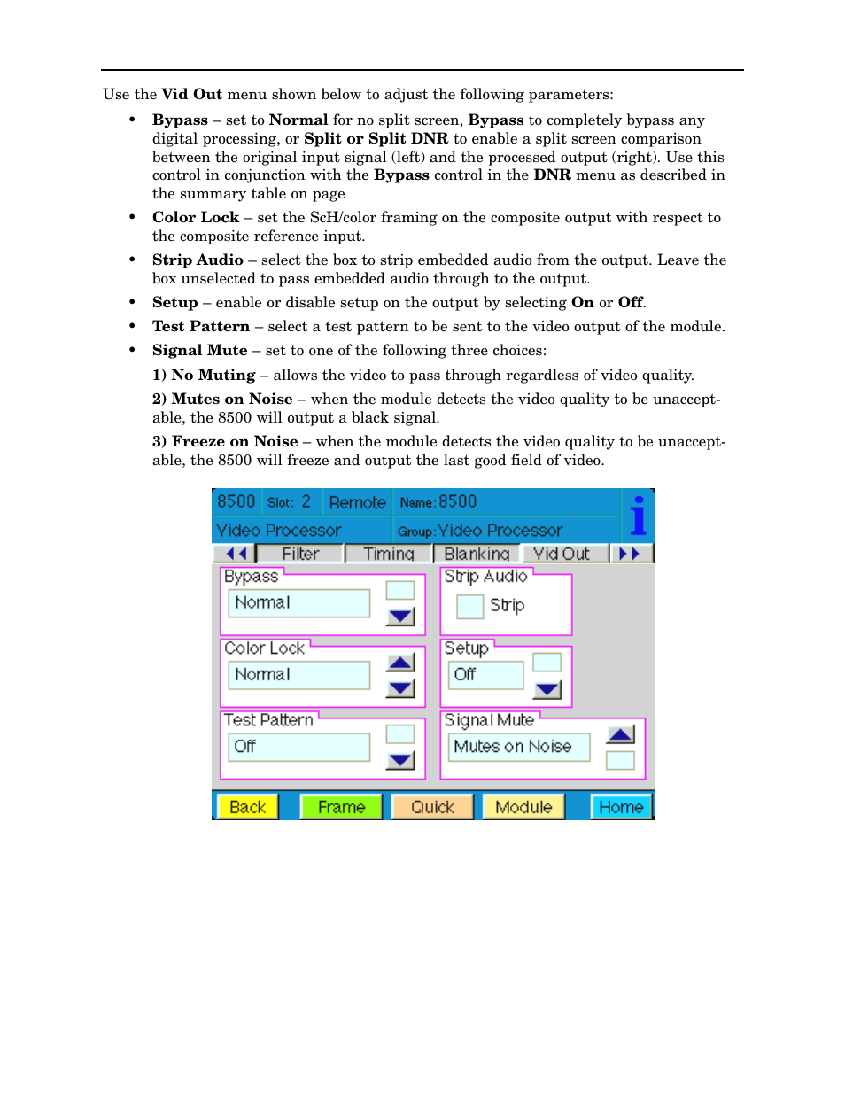 Ensemble Designs 8500 Composite / SD Legalizer and Video Processing Frame Sync User Manual | Page 65 / 76