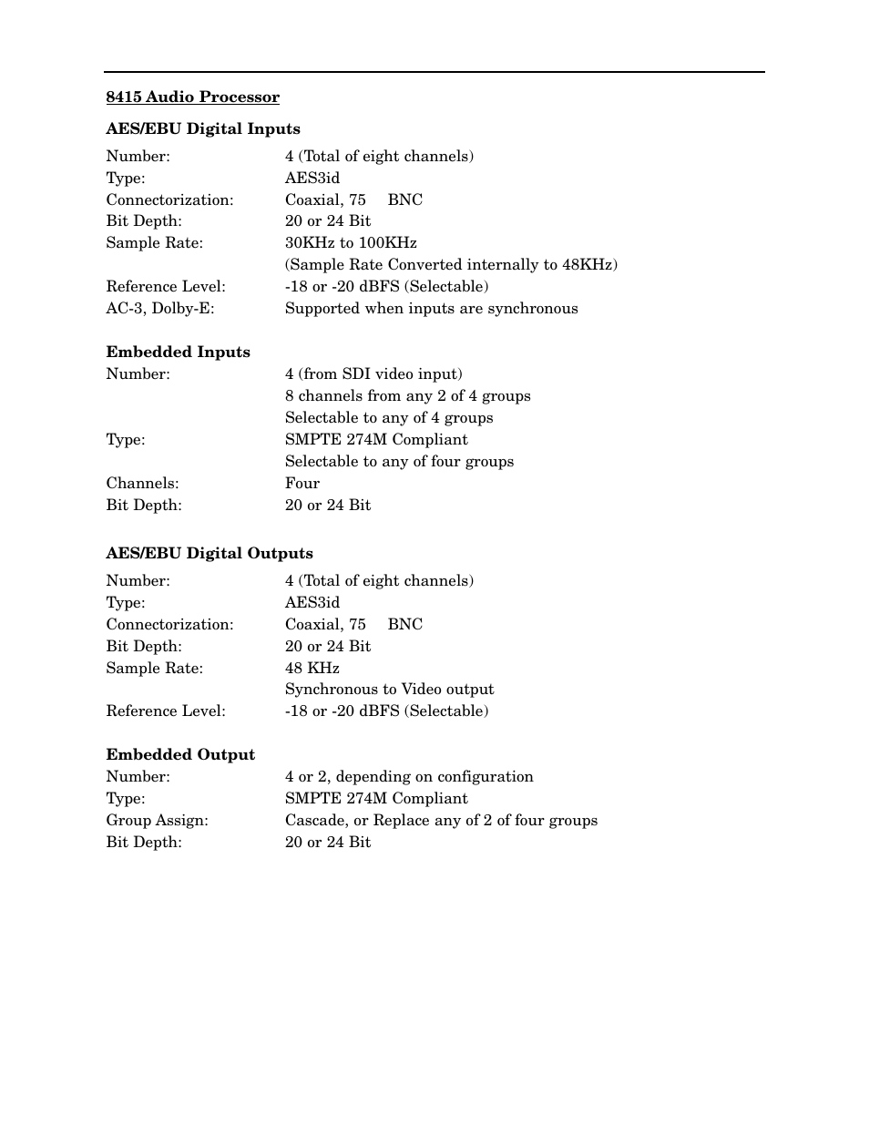 Ensemble Designs 8500 Composite / SD Legalizer and Video Processing Frame Sync User Manual | Page 73 / 76