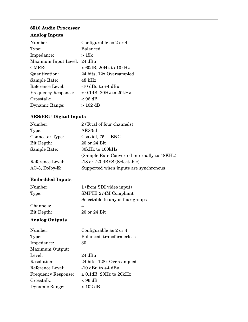 Ensemble Designs 8500 Composite / SD Legalizer and Video Processing Frame Sync User Manual | Page 74 / 76