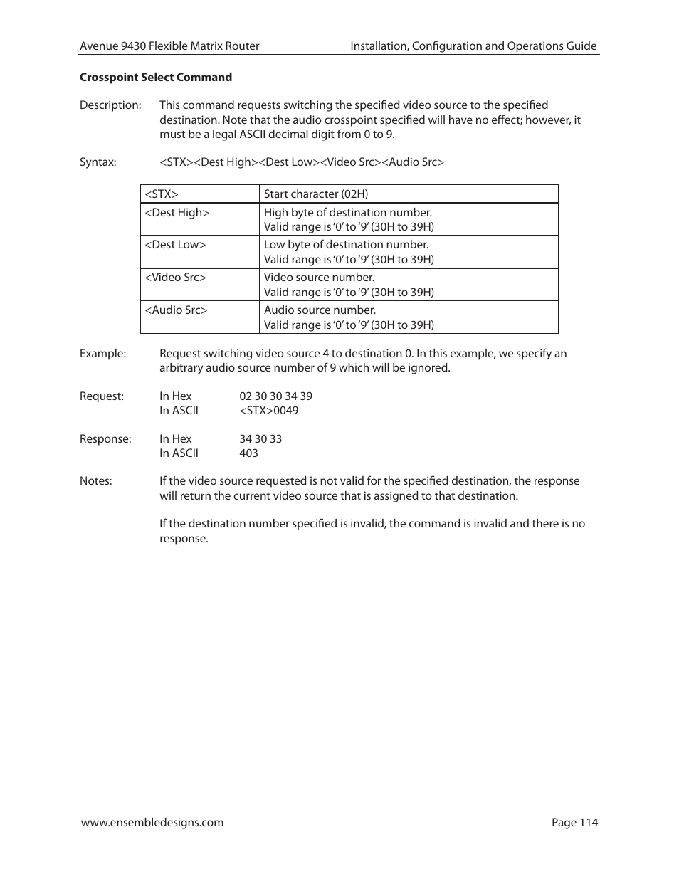 Ensemble Designs 9430 Flexible Matrix Router for 3G / HD / SD / ASI User Manual | Page 114 / 138