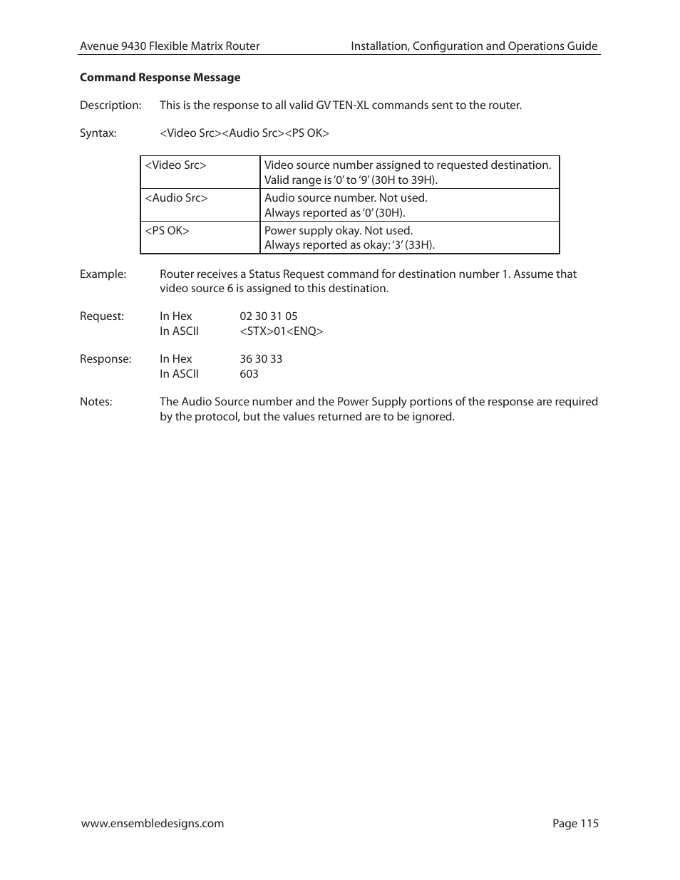 Ensemble Designs 9430 Flexible Matrix Router for 3G / HD / SD / ASI User Manual | Page 115 / 138