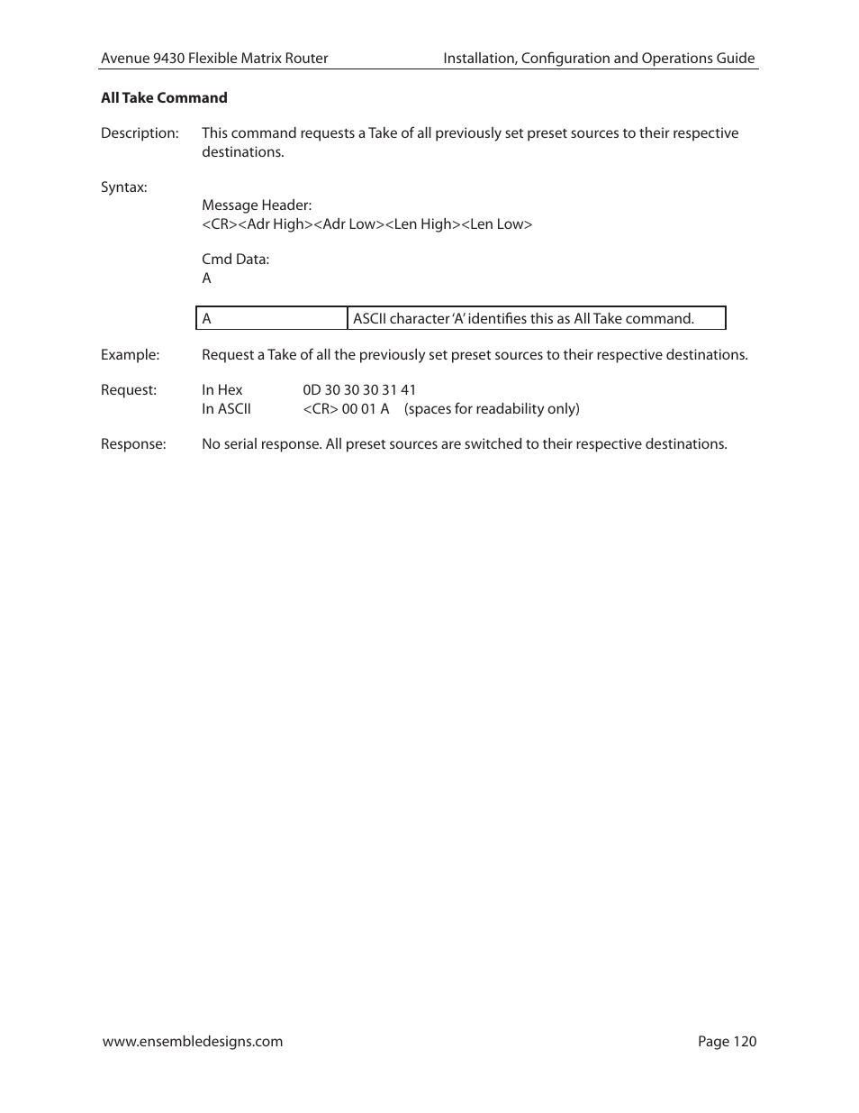 Ensemble Designs 9430 Flexible Matrix Router for 3G / HD / SD / ASI User Manual | Page 120 / 138