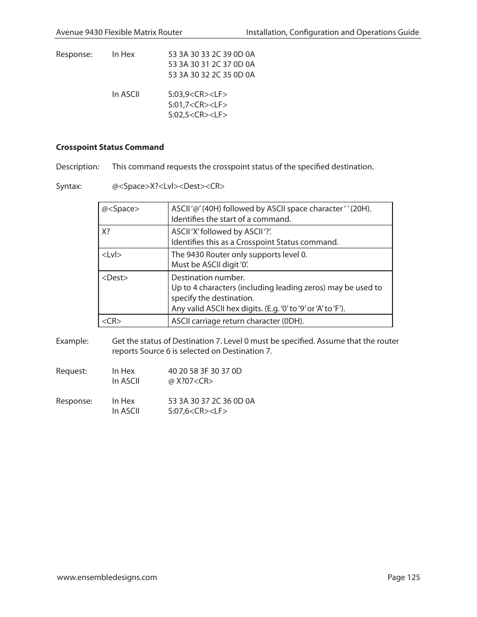 Ensemble Designs 9430 Flexible Matrix Router for 3G / HD / SD / ASI User Manual | Page 125 / 138