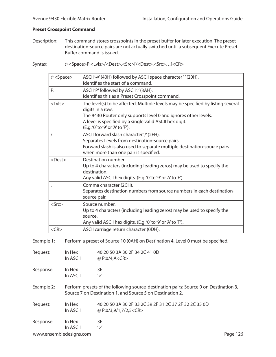 Ensemble Designs 9430 Flexible Matrix Router for 3G / HD / SD / ASI User Manual | Page 126 / 138